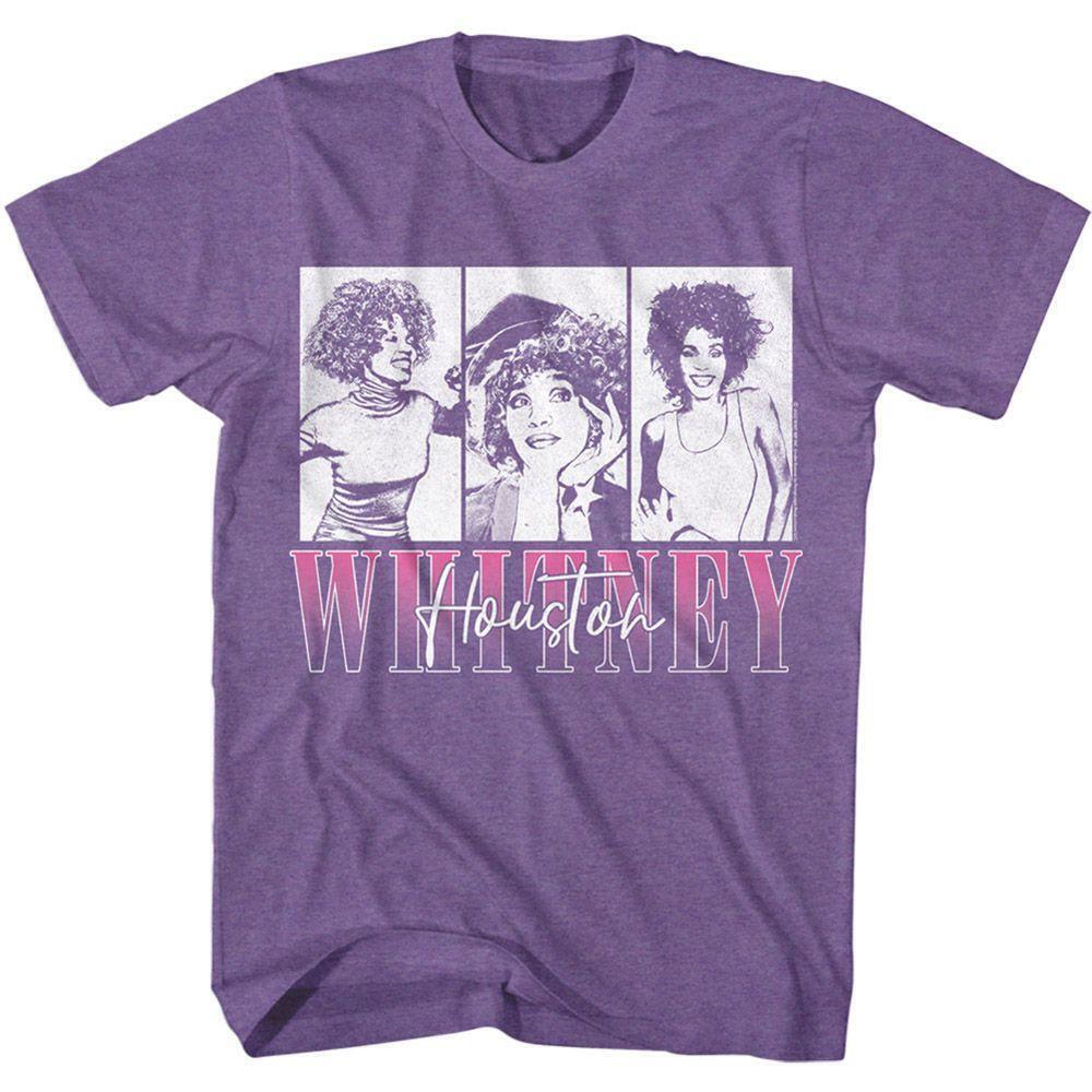 Whitney Houston Whitney Three Rectangles Purple Heather Adult T Shirt
